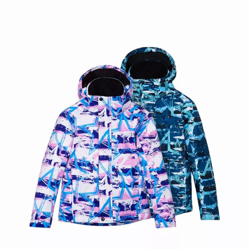 7TH Children Ski Suit Star Print Outdoor Sport Winter Thick Coats Waterproof Boy Girl Warm Jack