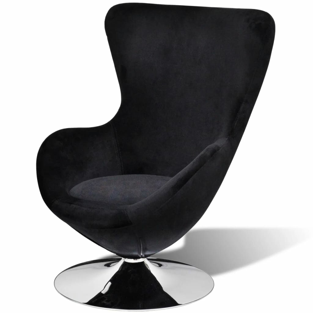 Swivel Egg Chair with Cushion Black Velvet