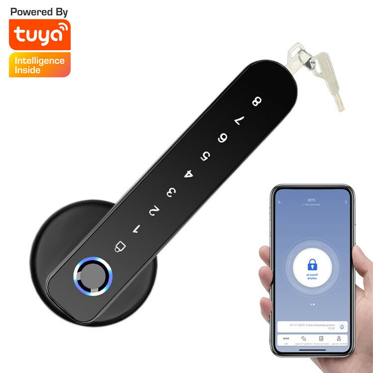 

WAFU 017B Door Lock TUYA Smart Lock Password Fingerprint Door Locks Key Tuya APP Unlock For Bluetooth Simple DIY For Kno