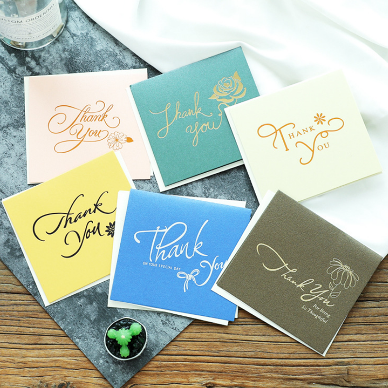 

6Pcs Paper Thank You Greeting Cards Gift Decoration Card Greeting Card