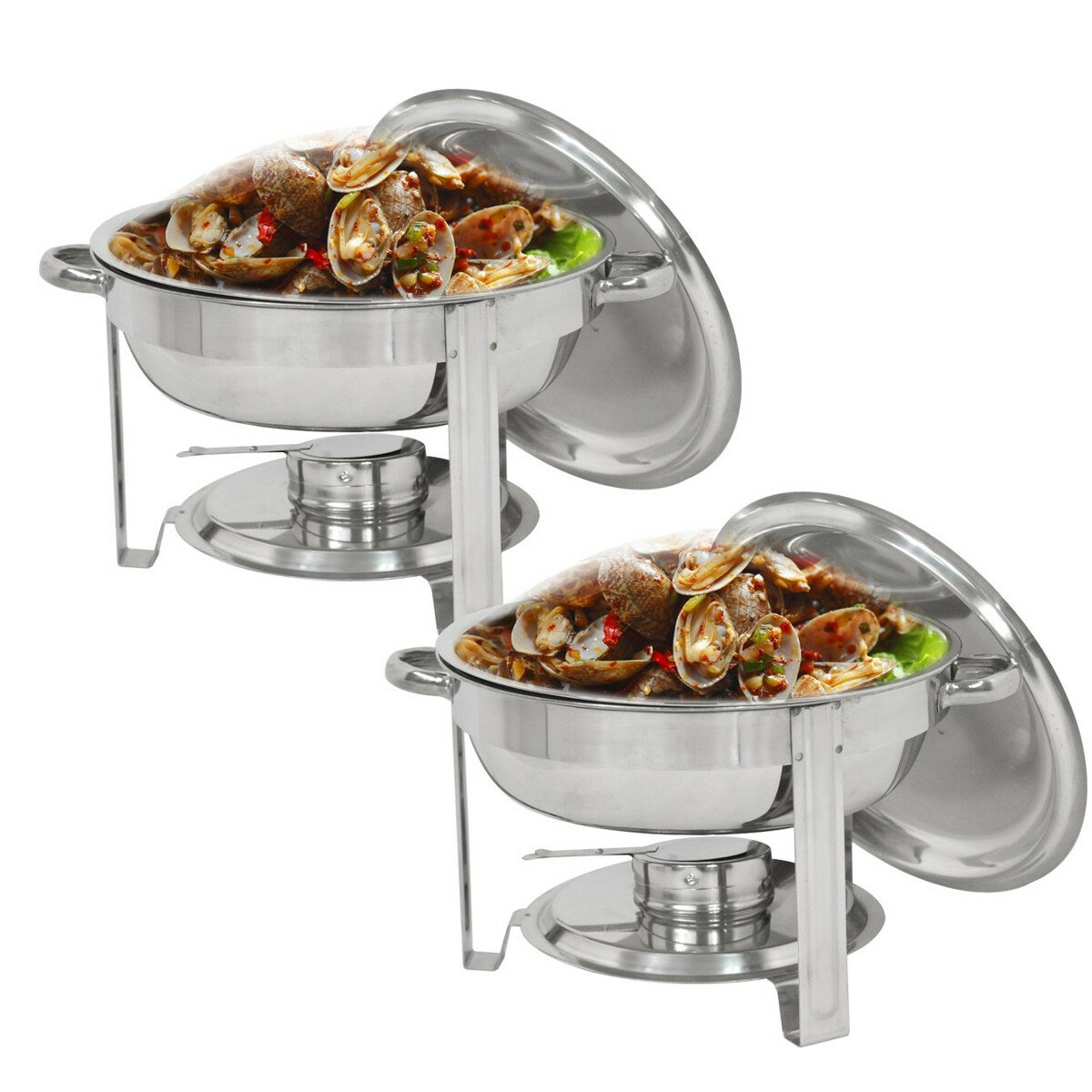 Ensemble de 2 pièces Tooca en acier inoxydable pour salle à manger : cuisinière et 2 casseroles de 4 litres chacune.