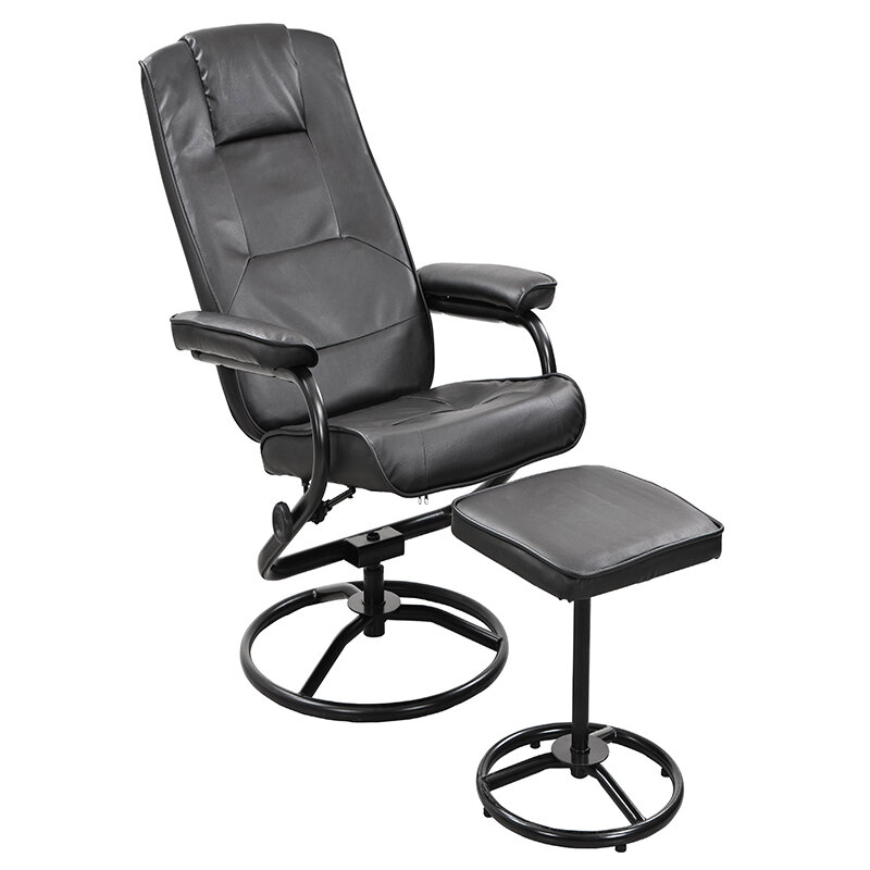 

Leather Recliner Chair With 1pc Cushion Swivel Armchair Lounge Living Room Chair with 360° Swivel Seat Chair