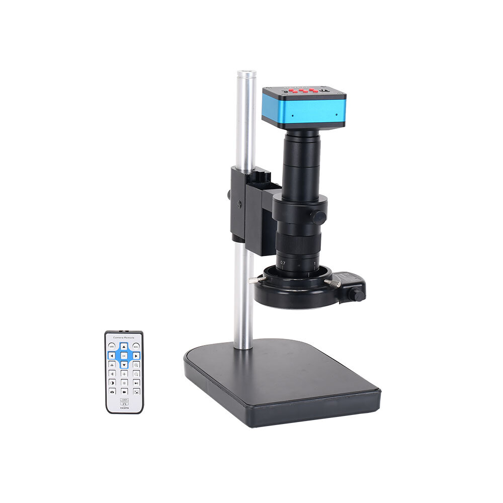 HAYEAR 4K Industrial Microscope Camera HDMI USB Outputs 180X C-mount Lens 144 LED Light Big Boom for PCB Repair Solderin