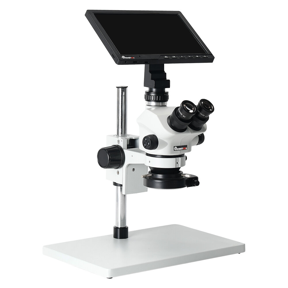 7-50X High-Definition Trinoculaire Stereo Microscoop Met 10-Inch Geïntegreerde Microscoop Camera Voor Mobiele Telefoon Reparatie Identificatie