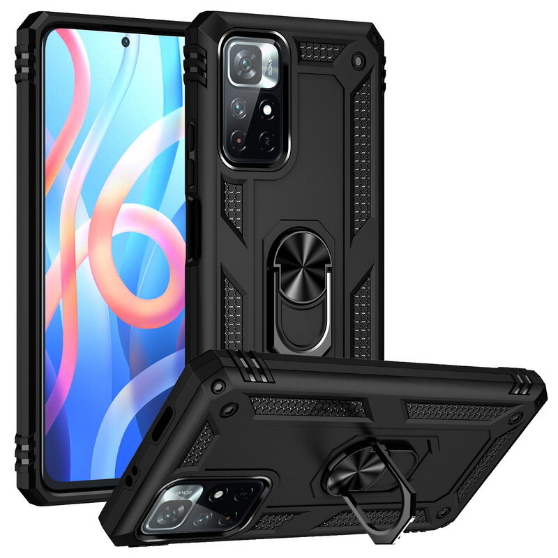 

Bakeey Protective Case Bumper Cover For Poco M4 Pro 5G TPU + PC Shock Resistant Phone Case With Adjustable Swivel Ring H