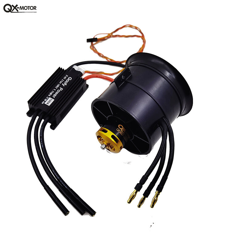 QX-MOTOR 70mm Ducted EDF+3027 2200KV Motor+6S 100A ESC 12 Blade Fan Composite Material Housing For RC Airplane Drone Par