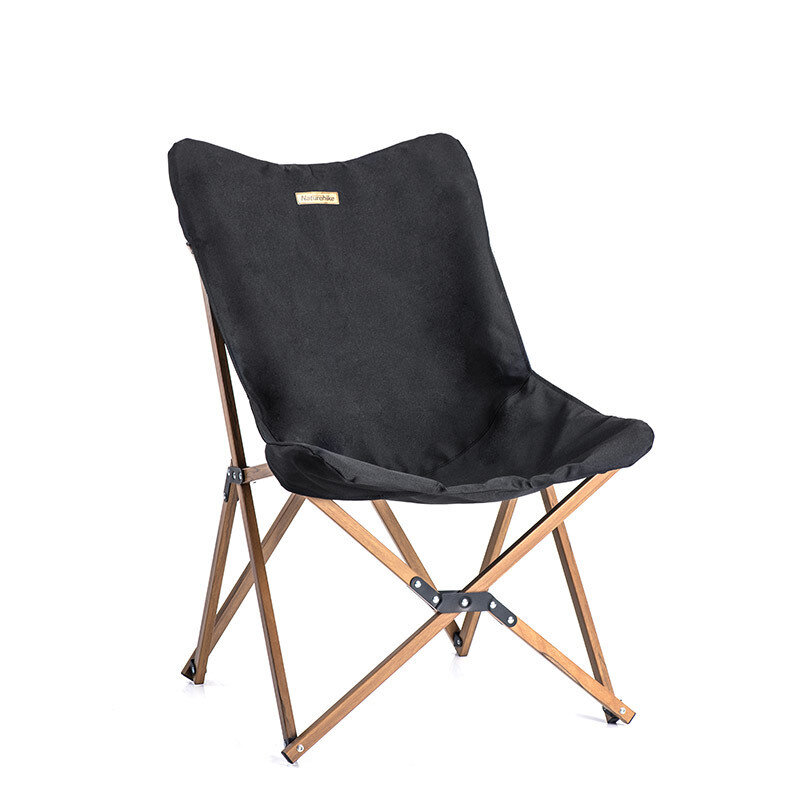 Chaise pliante noire Naturehike en Oxford 600D - chaise de pêche ultra-légère, siège de barbecue, camping, pique-nique et voyage avec une charge maximale de 120 kg.