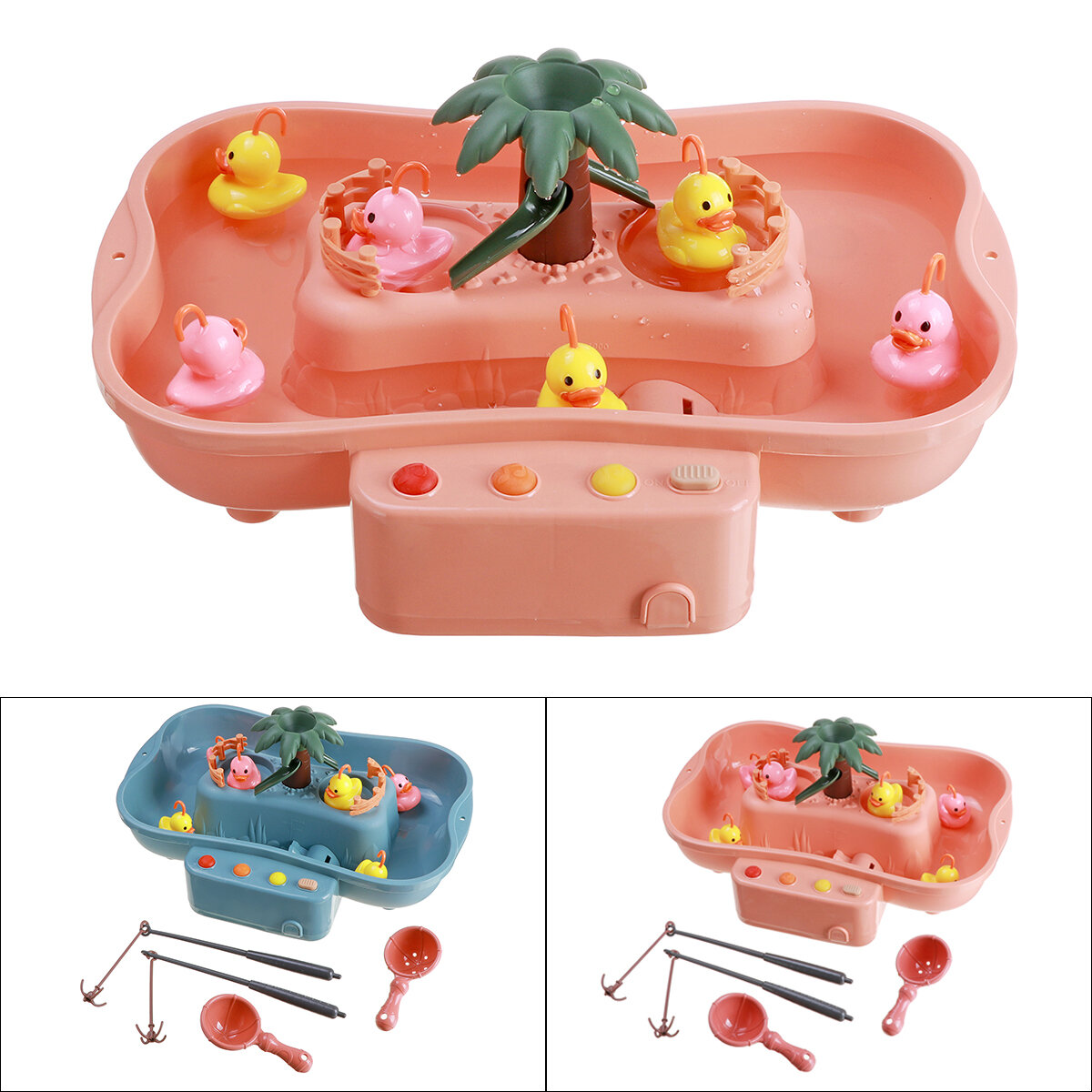 Fishing Game Table Parent-child interaction Early Educational Puzzle Toy with 6 Duck Light and Music