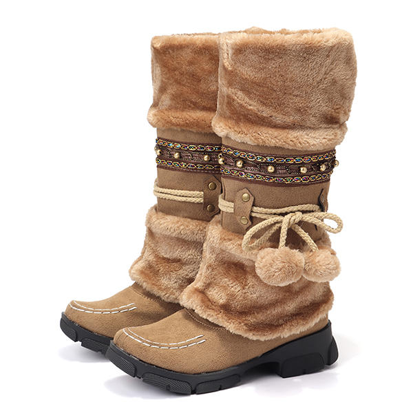 46% OFF on LOSTISY Large Size Fluffy Keep Warm Winter Snow Boots
