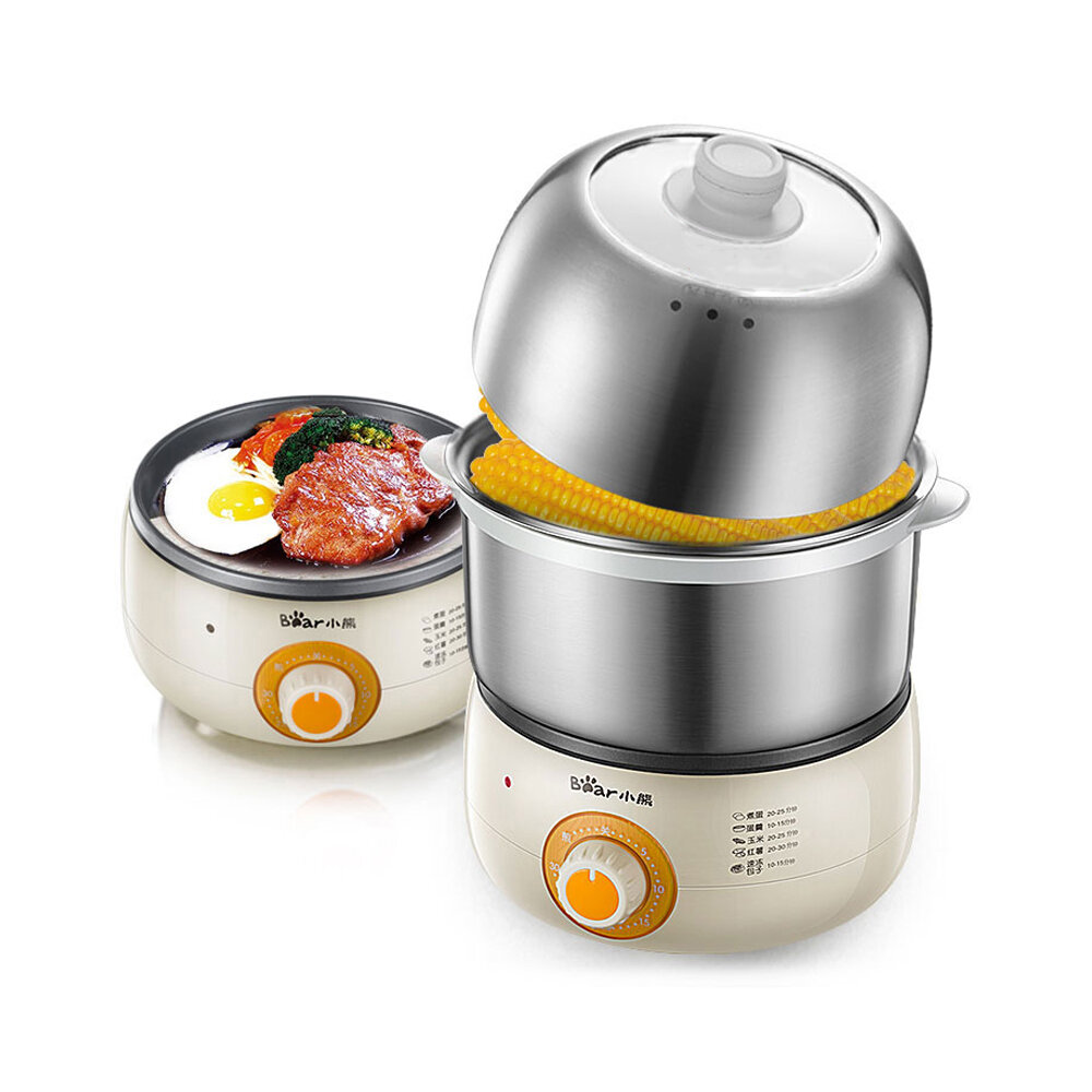 Bear ZDQ-B14J1 Multi-Function Stainless Steel Egg Boiler 360W Kitchen Electric Egg Cooker Egg Steamers From