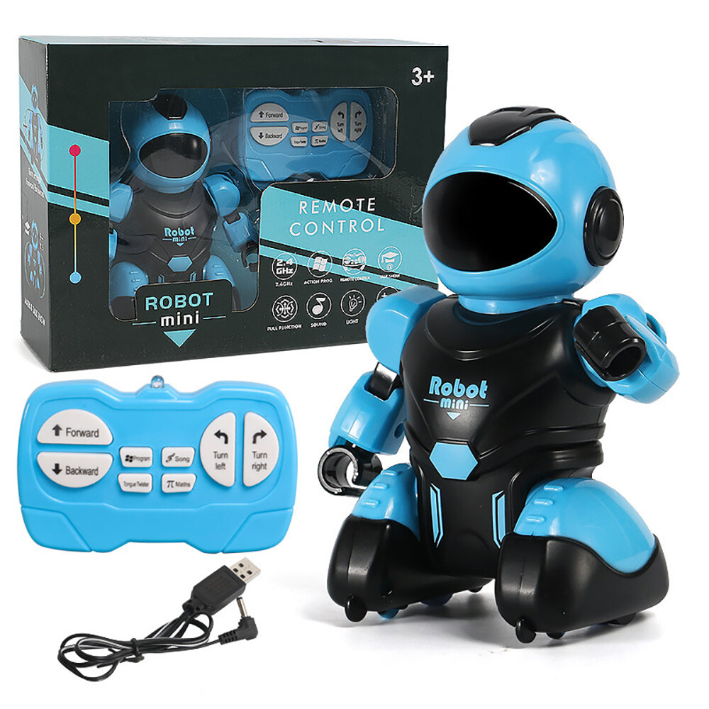 

Mini Remote Control Robot Interaction Intelligent Programming Singing & Dancing LED Lighting RC Robot Kids Toy