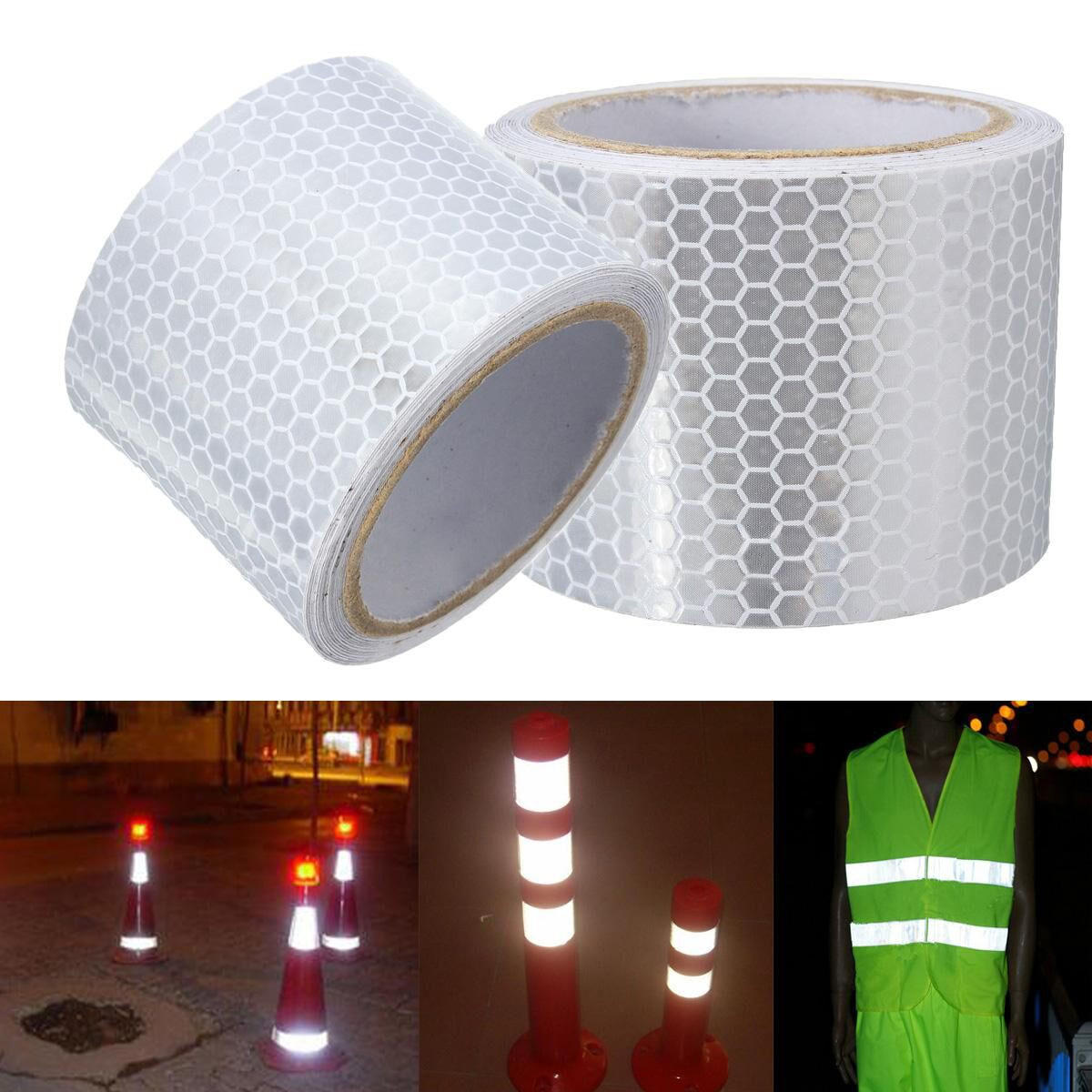 5cm X 3m Silver White Reflective Safety Warning Conspicuity Tape Sticker Film