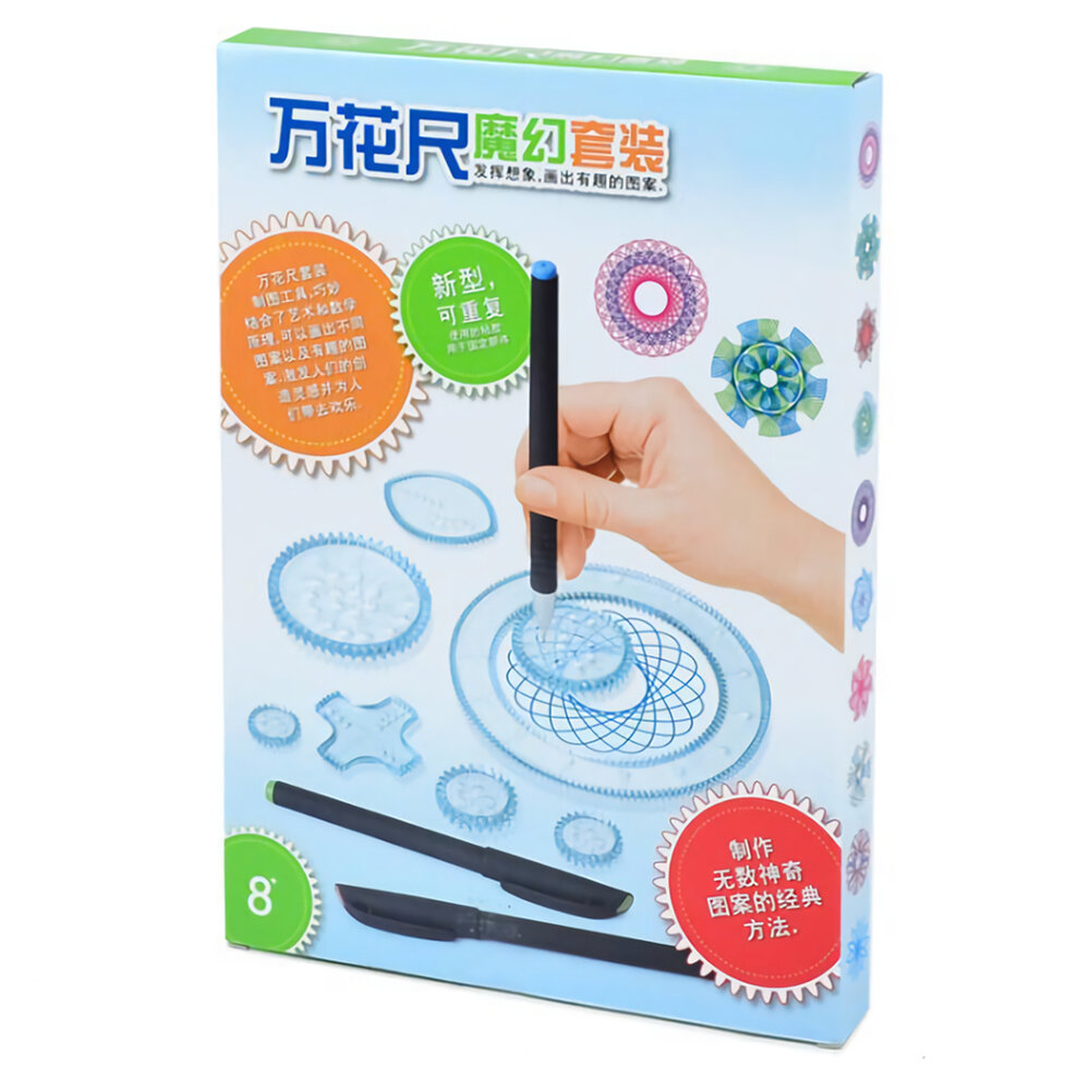 

Painting Puzzle Spirograph Geometric Ruler Set Multi-function Drafting Tools Students Drawing Toys Children Learning Art