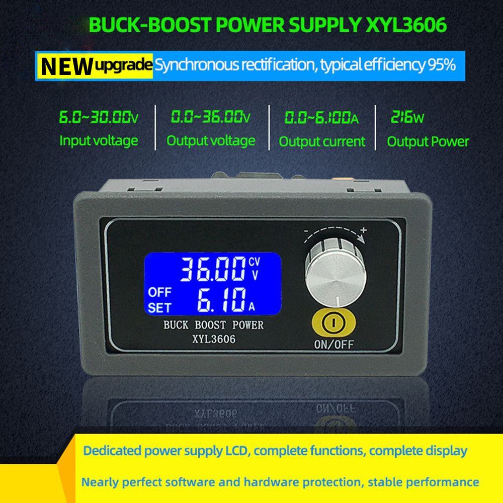 

XYL3606 CNC DC Stabilized Step Up Step Down Power Supply Constant Voltage Constant Current 36V 6A Automatic Buck-boost M