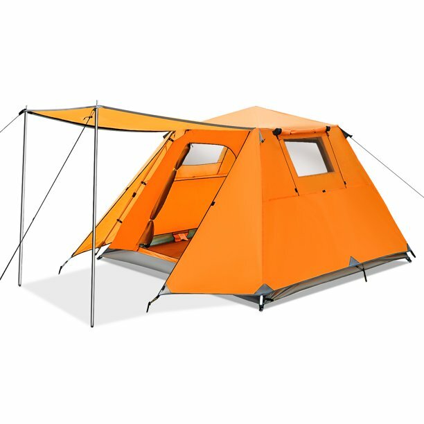 ooca 4 kişilik kamp çadırı 3 renkli çift anlık set su geçirmez açık güneş gölgelikleri plaj sırt çantası yürüyüş.