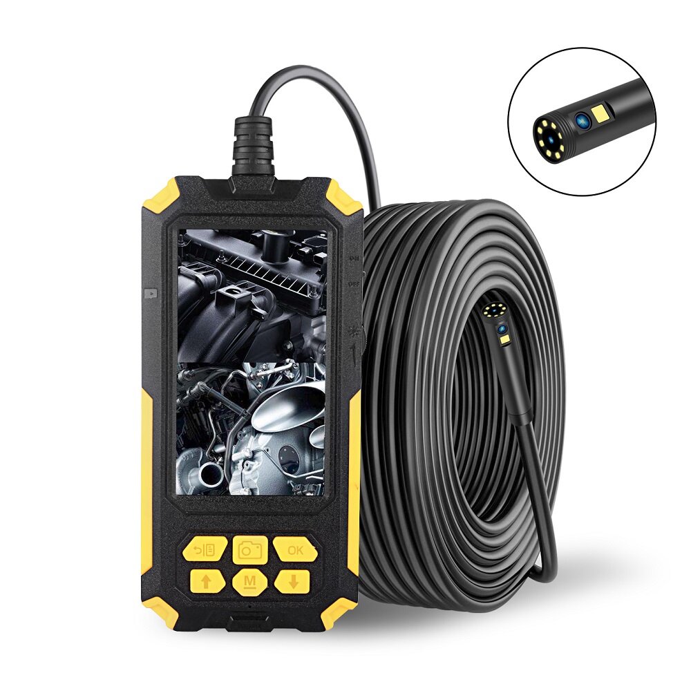 

P50 5.5/8mm Dual-lens 1080P HD 4.5inches IPS Screen Industrial Borescope IP68 Waterproof Borescope with 9 LED Lights