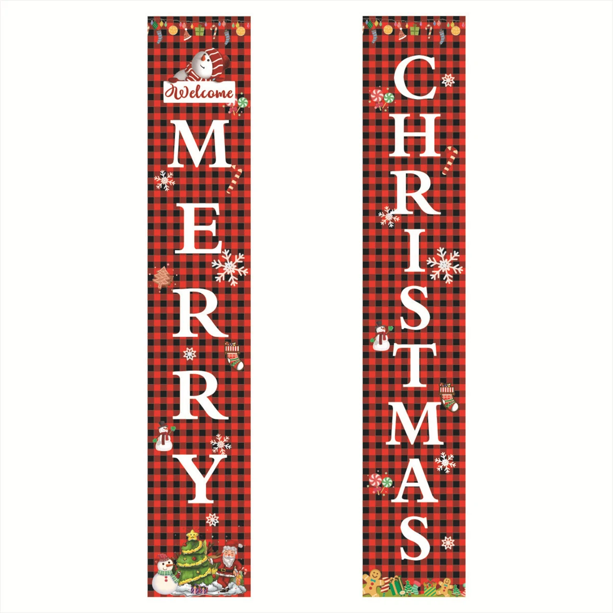 Merry christmas porch banner sign door banner home hanging christmas ornaments for christmas party decor