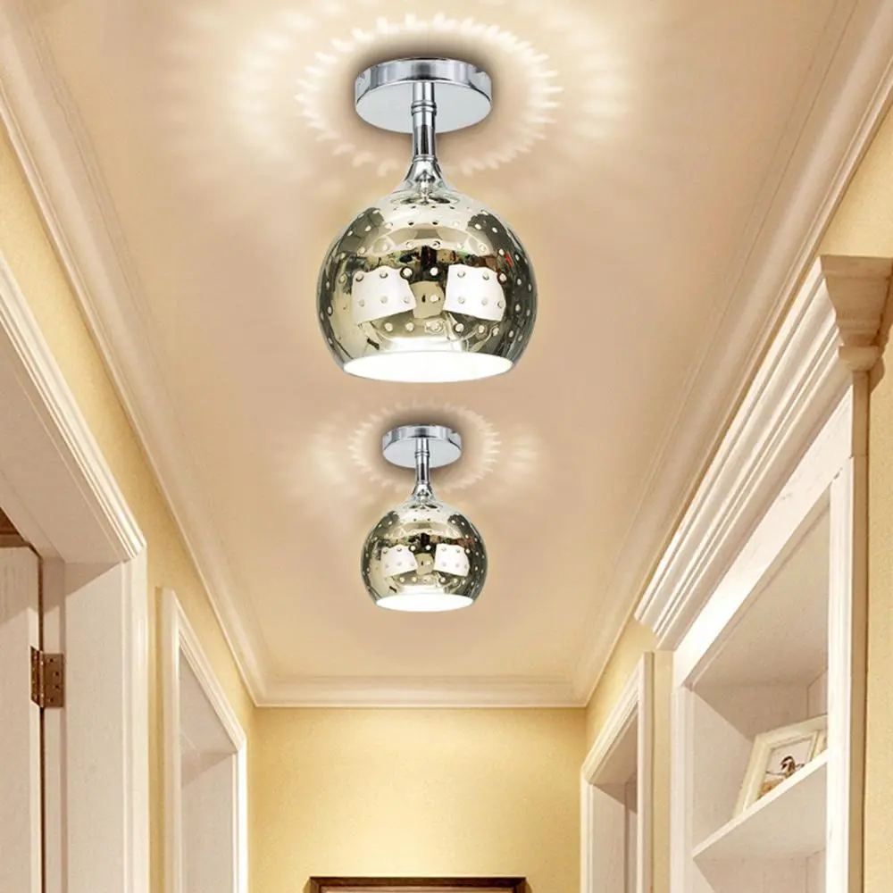 E27 Glass Mirror Ball Ceiling Pendant Light Modern Chandelier Lamp