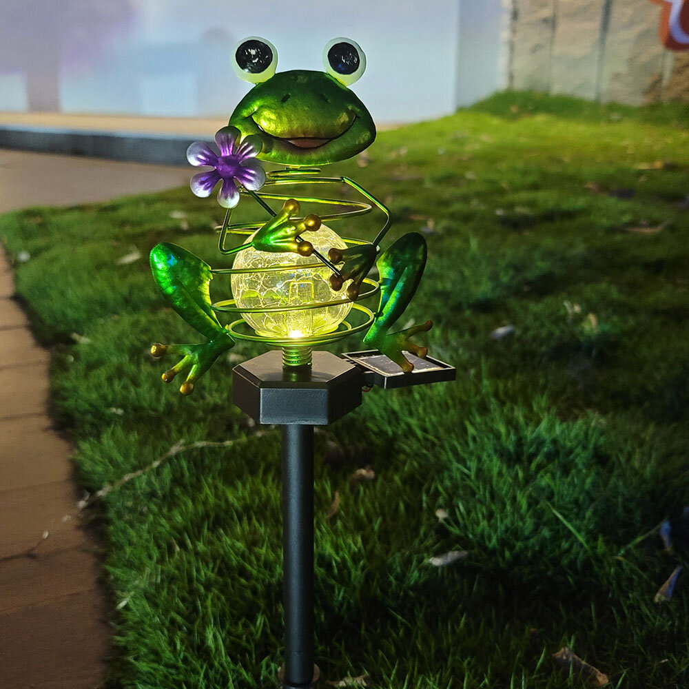 

LED Solar Powered Lawn Light Frog Ground Plug Spring Lamp Outdoor Garden Yard Landscape Decoration