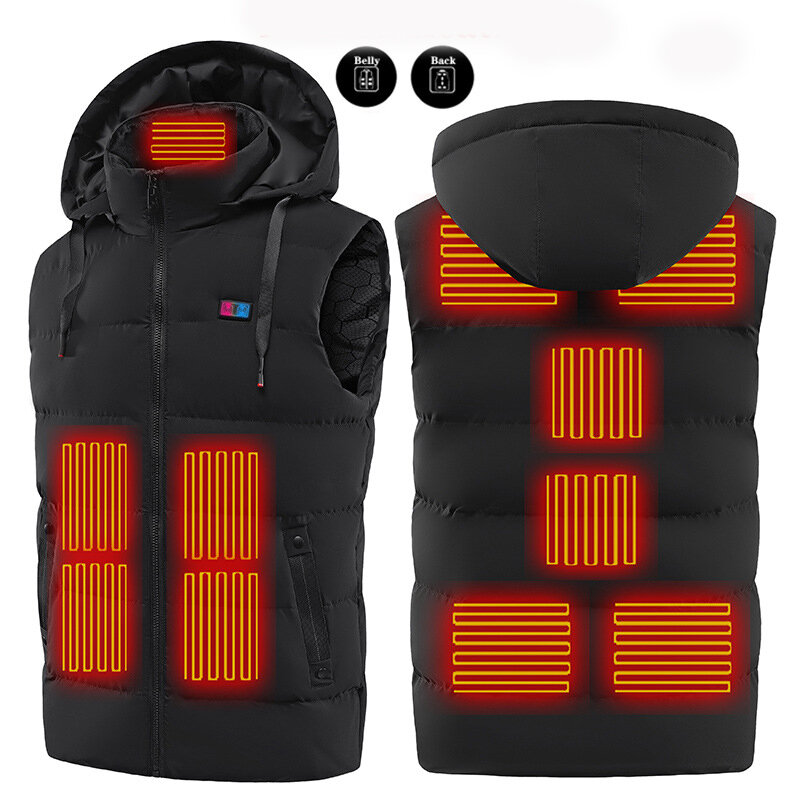 TENGOO 11 районов нагревательные куртки унисекс 3-ступенчатый жилет с подогревом пальто USB электрическая термоодежда жилет с капюшоном зима
