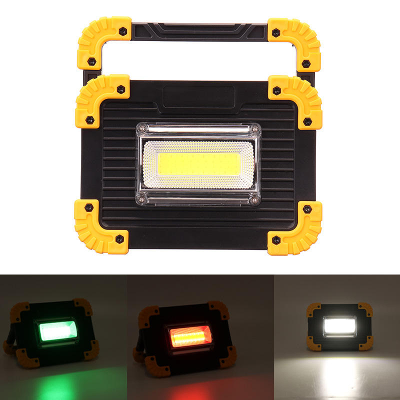 Φορητός φωτισμός εργασίας LED COB 20W με USB, για χρήση σε εξωτερικούς χώρους και έκτακτες ανάγκες.