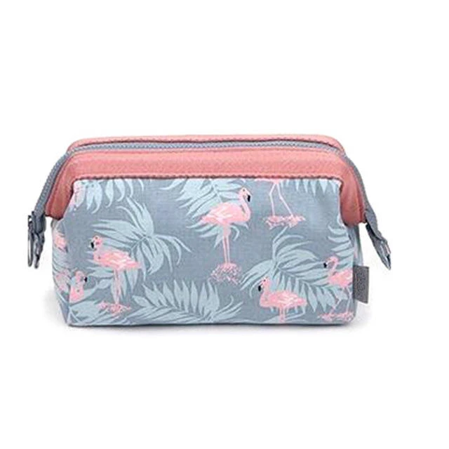New women portable cute multifunction beauty flamingo cosmetic bag