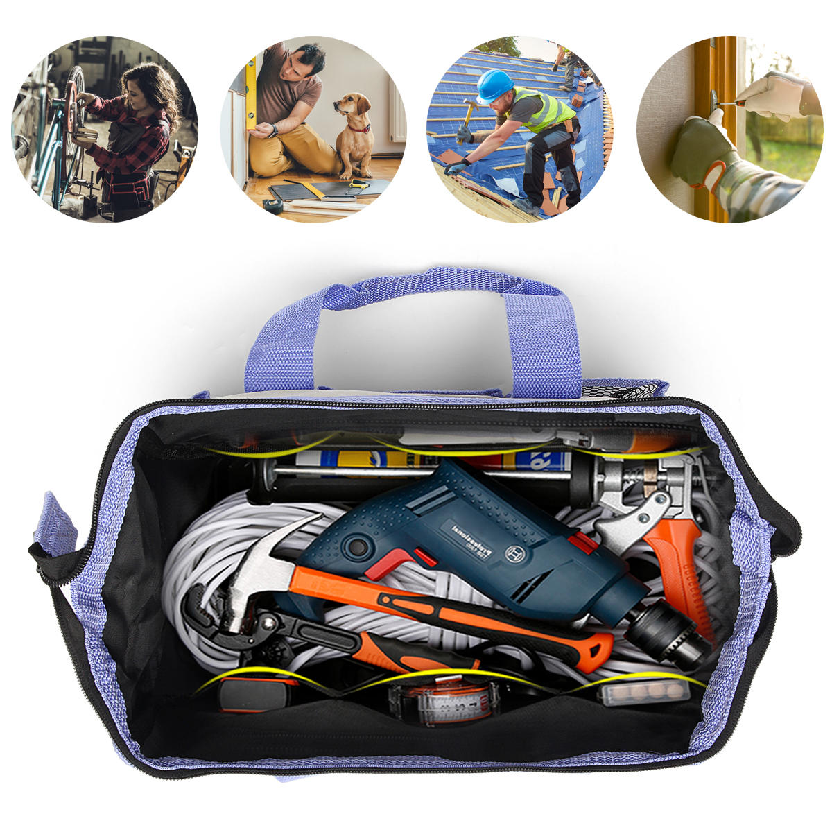 

Multifunction Repair Tool Bag Canvas Fabric Electrician Pocket Storage Case Bag