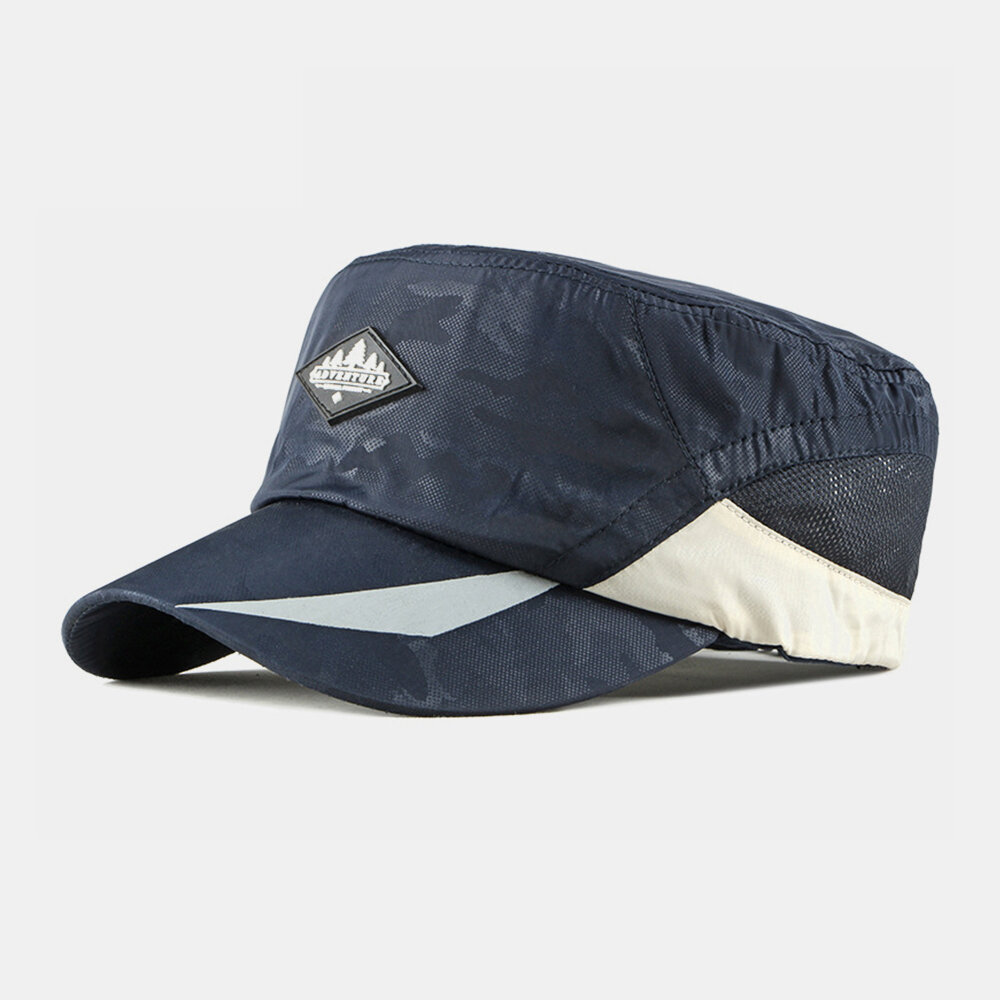 

Men Cotton Contrast Color Breathable Sunvisor Military Hat Flat Hat Peaked Hat