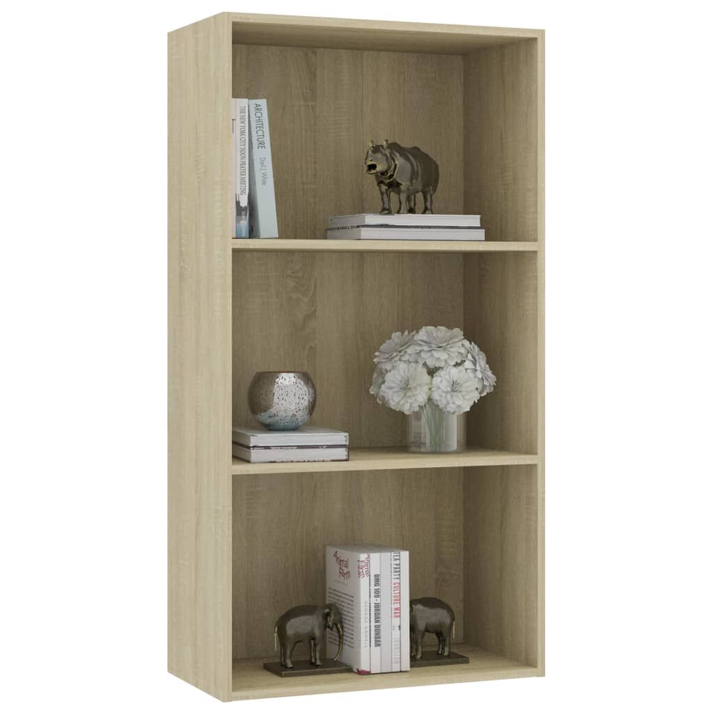 

3-Tier Book Cabinet Sonoma Oak 23.6"x11.8"x44.9" Chipboard