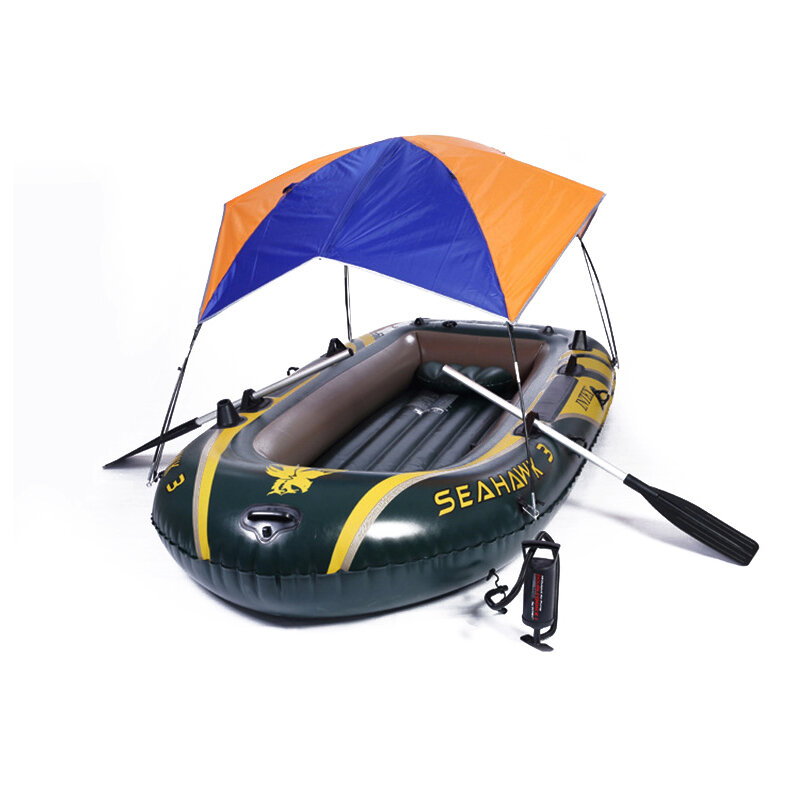 Bateau pneumatique pour 2/3/4 personnes avec auvent pour la pêche, couverture d'ombre, tente pliante, abri de pluie, accessoires pour bateau