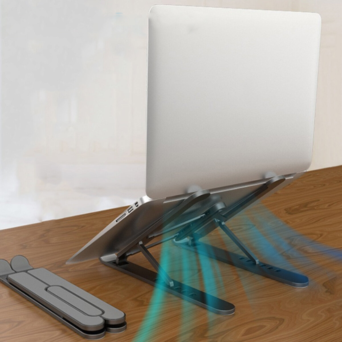 P1 Universele Opvouwbare 6-Gear Verstelbare Macbook Desktop Houder Stand Beugel voor 11-17 inch Appa