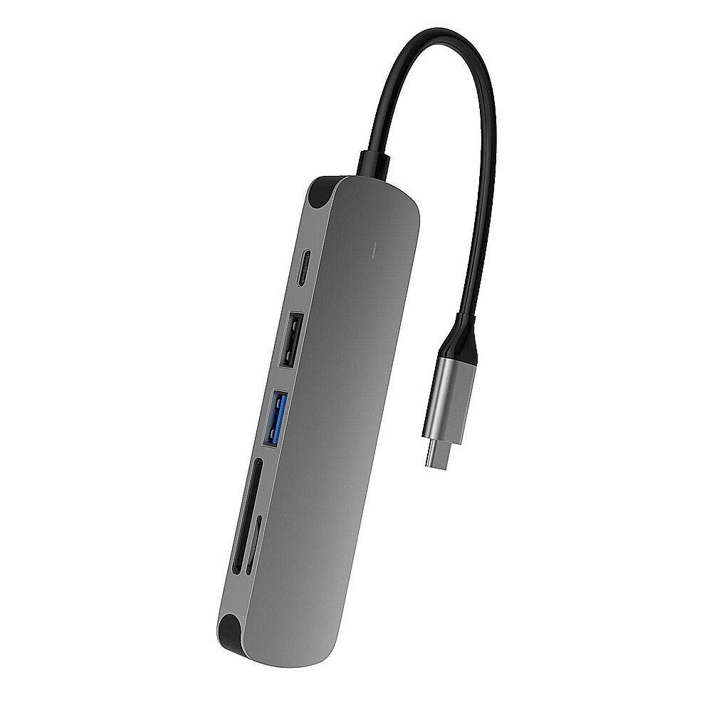 

Basix 6-in-1 Type-C Docking Station USB-C Hub with USB-C PD3.0 USB2.0 USB3.0 TF SD Card Slot 4K HDMI-Compatible Splitter