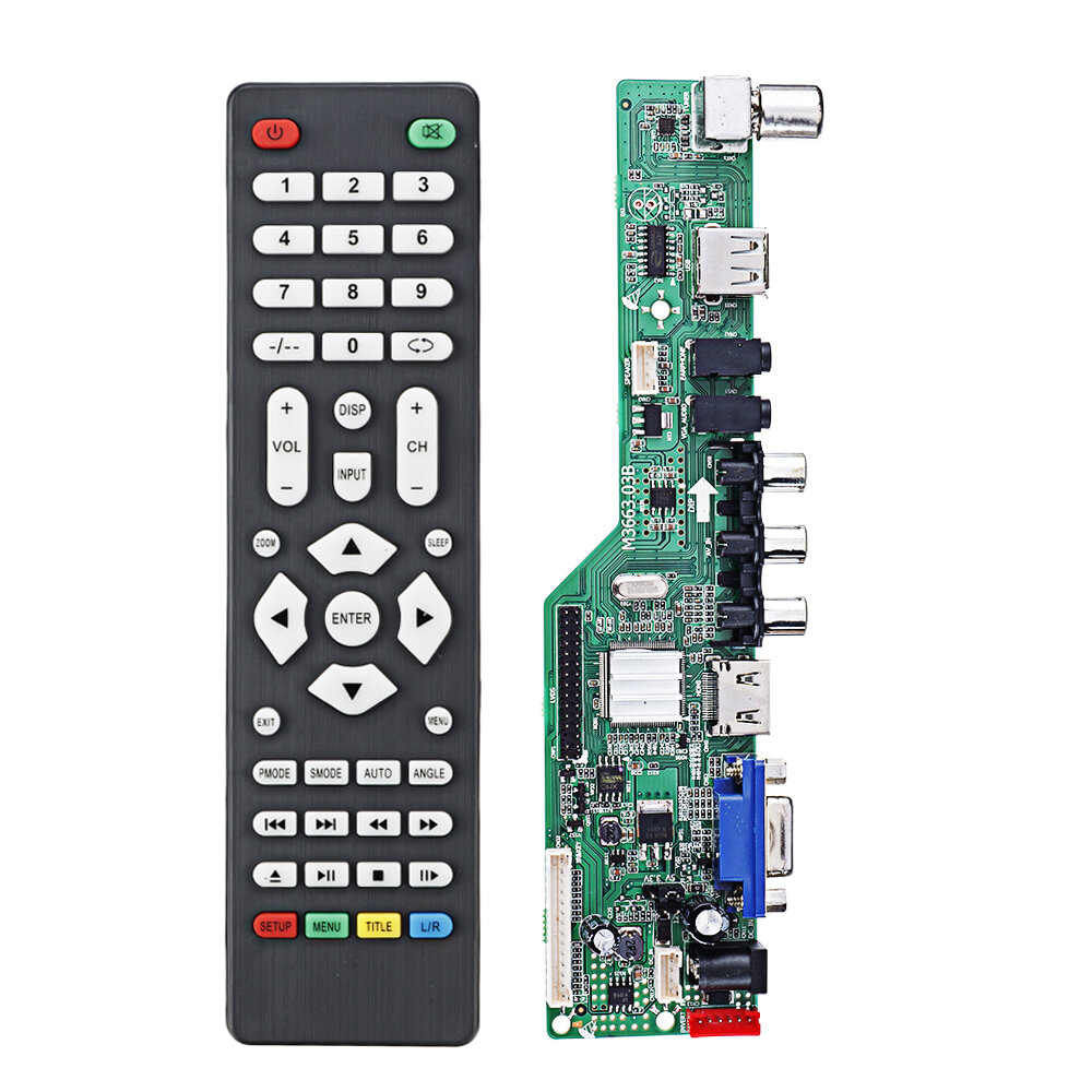 Digitaal signaal M3663.03B DVB-T2 Universele LCD TV Controller Driver Board TV / PC / VGA / HDMI / U