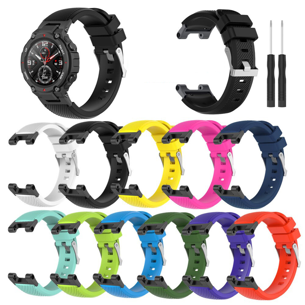 Bakeey Comfortabel Ademend Transpiratie Soft Siliconen Horloge Band Vervanging Voor Amazfit T-Rex/T-