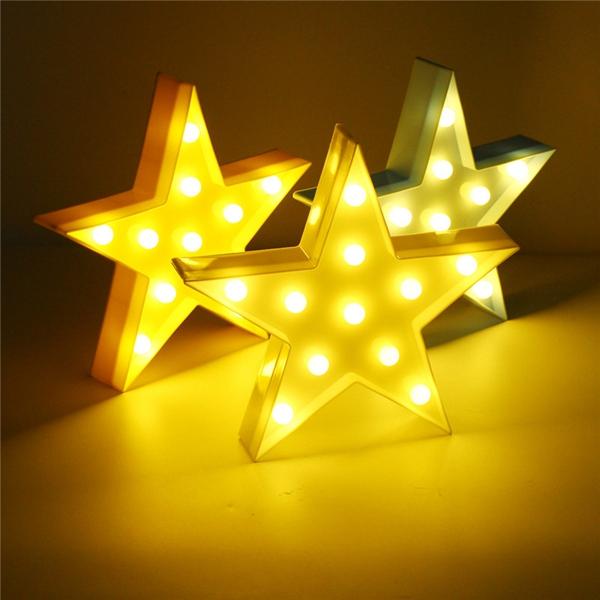 Schattige LED-vijfhoekige ster-nachtlicht voor baby's, kinderkamers en interieurdecoratie.