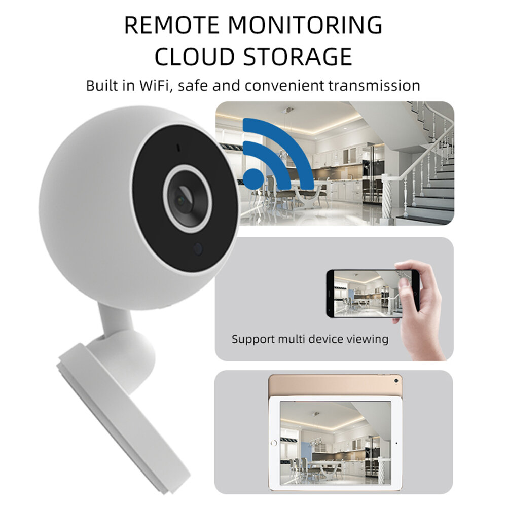 Στα 11.22€ από αποθήκη Κίνας | Surveillance Wifi IP Camera Remote Intercom 1080P Webcam Built-in Microphone Infrared Night Vision Wifi Surveillance Camera