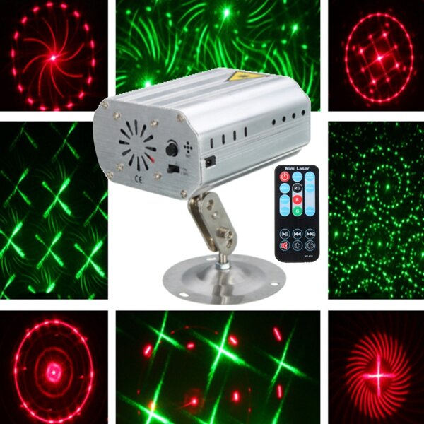 Mini Auto/Voice LED Laser Projector Stage Light 12 Patterns DJ Disco Party Club Lamp AC100-240V
