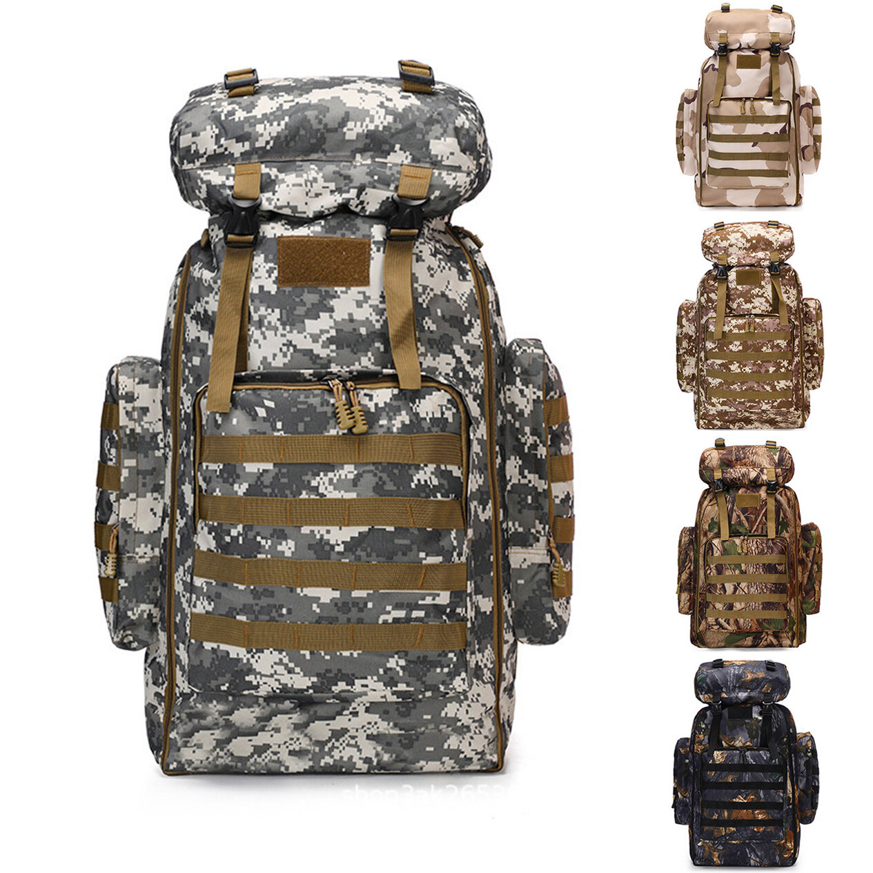 80L wodoodporny plecak taktyczny Molle Camo plecak wojskowy wojskowy plecak podróżny plecak turystyczny na zewnątrz torba wspinaczkowa
