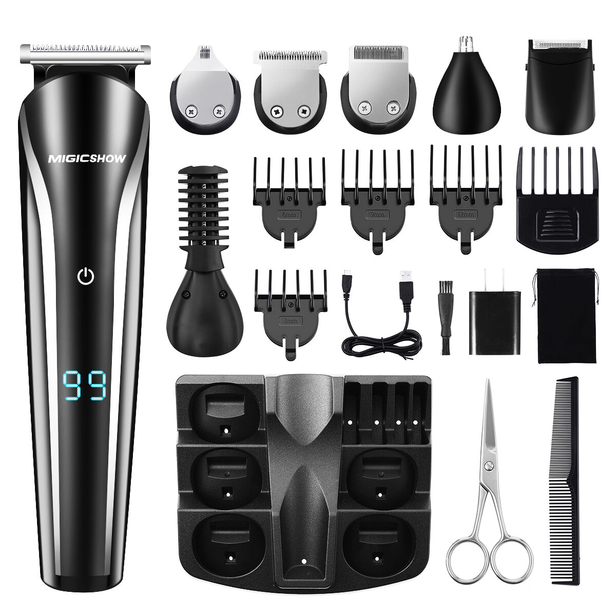 Professional Hair Trimmer Men MIGICSHOW Beard Trimmer Shaving 11 In 1 Electric...