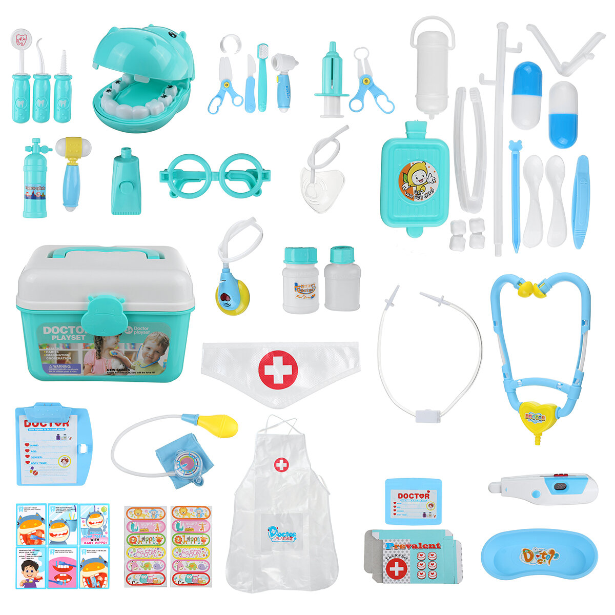 44pcs Children Play House Doctor Toy Set Simulation Medical Kit Injection Role Play Classic Toys for Children
