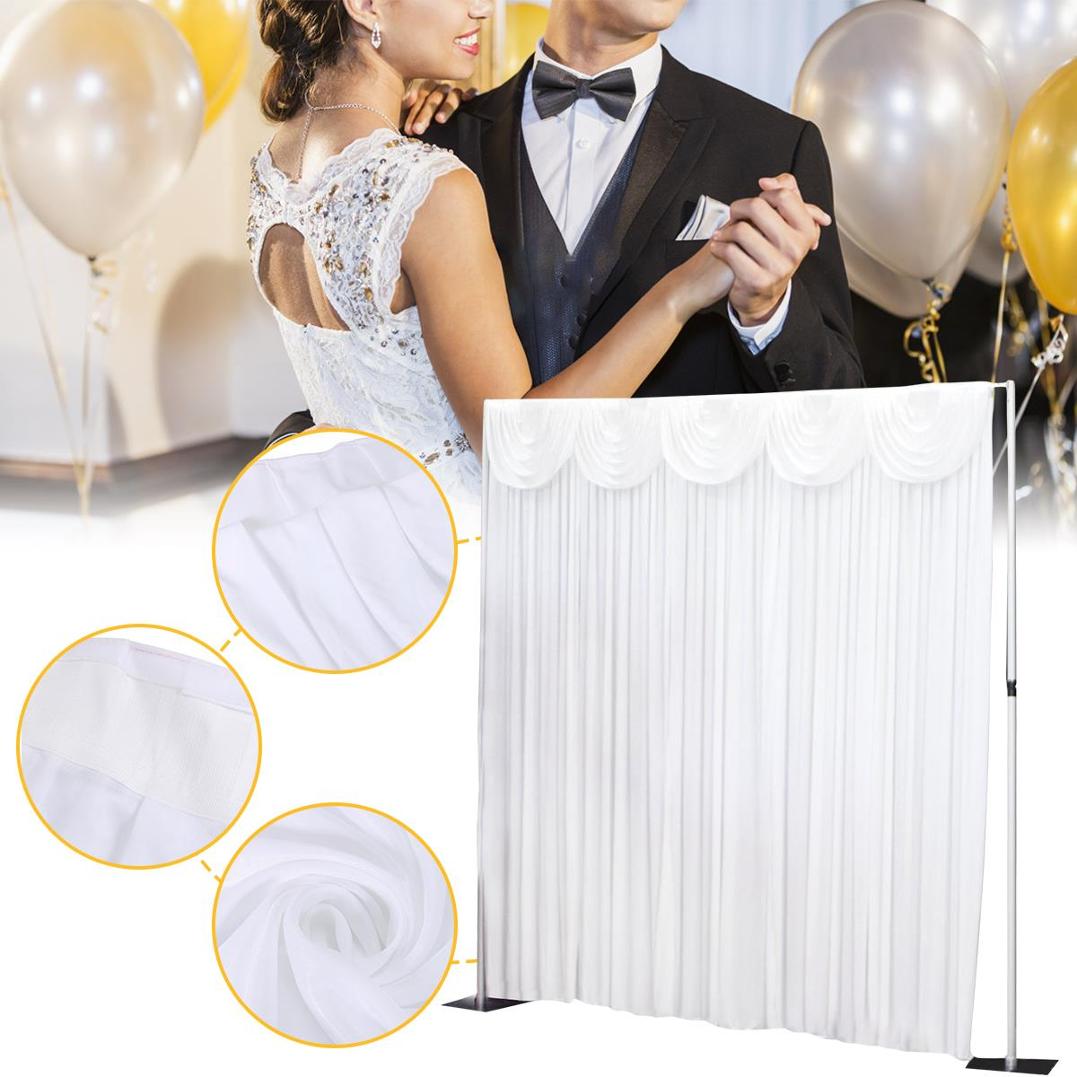 

3x3M White Stage Wedding Party Backdrop Photography Background Drape Curtains