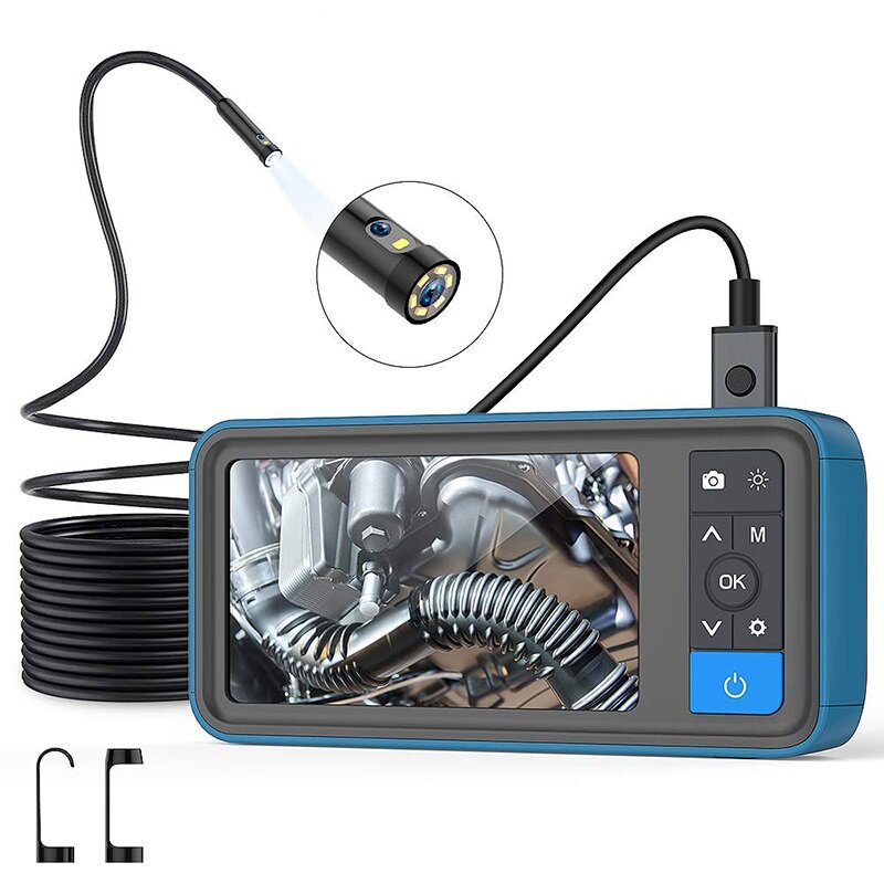 MS450 8mm Dual Lens 1080P Industrial Borescope 4.5 Inch Screen Waterproof Snake Camera with 6 LED For Pipeline Drain Sew