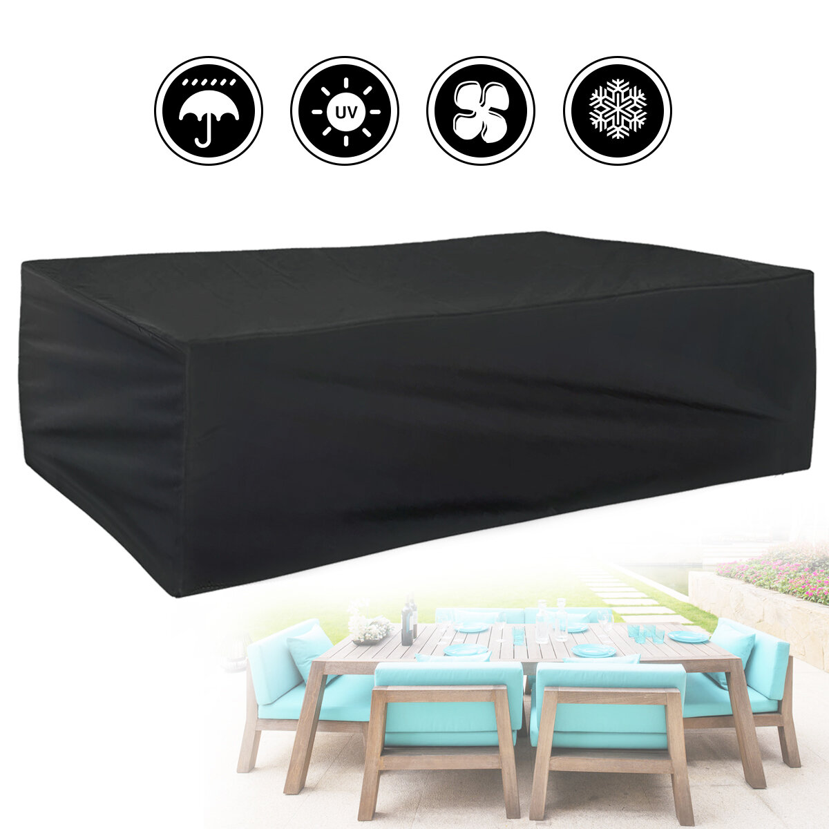 Gemitto 420d Patio Furniture Cover, Outdoor Patio Furniture Cover Waterproof