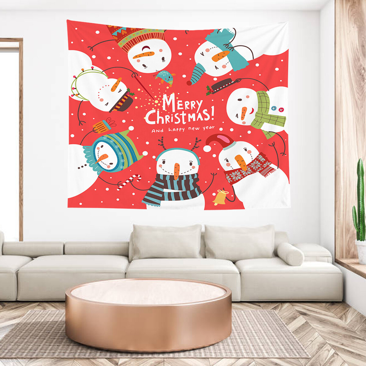 Christmas Hanging Cloth Custom Red Santa Claus Bedside Background Cloth Wall Bedside Decoration Tapestry Photography Bac