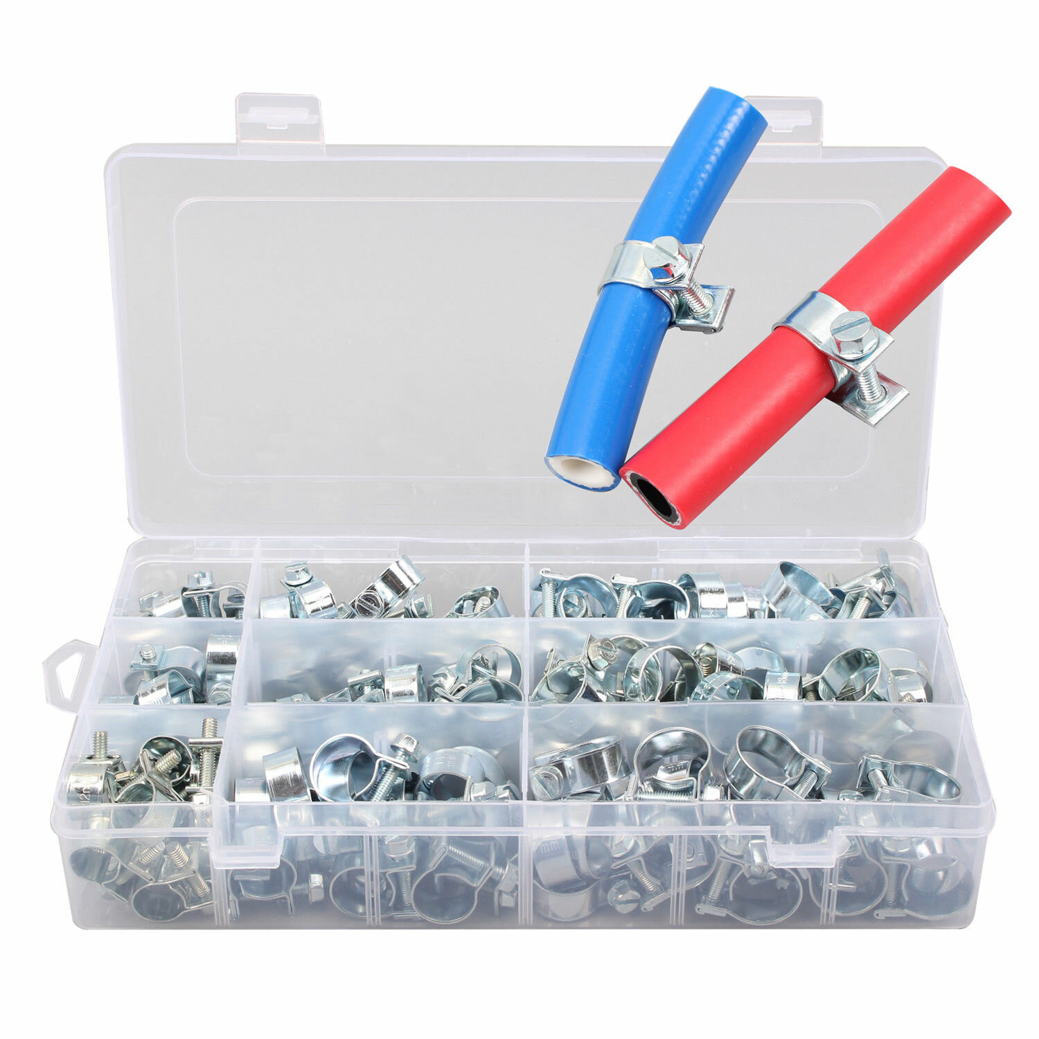

Suleve 135Pcs Hose Clamps Clips For Silicone Turbo Pipe Hose Coupler Fastener Pipe Clip Assortment Kit