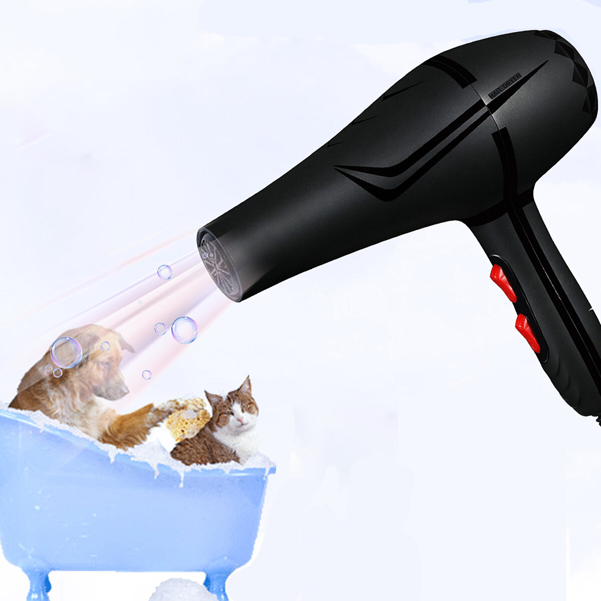 900W Pet Hair Dryer 6 Gear Adjustment Low Noise Big Wind Blower F?hn