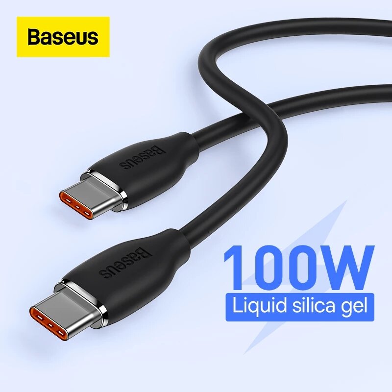

Baseus 100W USB-C to USB-C Cable PD3.0 Power Delivery QC4.0 Шнур для быстрой зарядки и передачи данных длиной 1,2 м