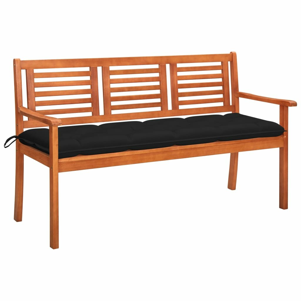 3-Seater Garden Bench with Cushion 59.1
