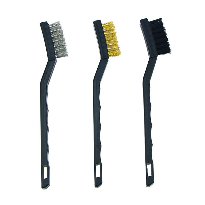 

3Pcs Anti-static Metal Rust Clean Tools Mini Wire Brush Set Steel Brass Nylon Brush Cleaning Polishing Detail Home Kitch
