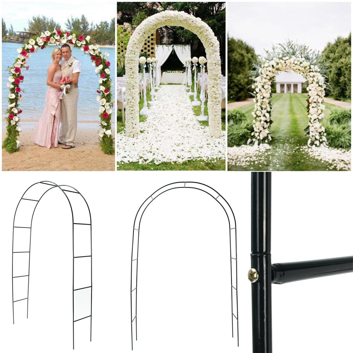 

95" Iron Arch Way Assemble Door Wedding Party Bridal Prom Garden Floral Decorations